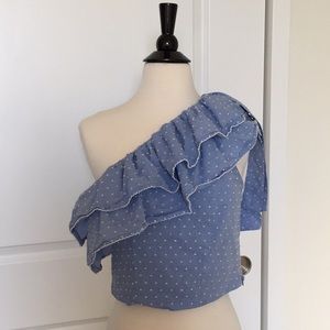 Free w purchase! cropped one shoulder blouse S